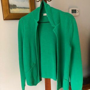 Ann Taylor LOFT open front cardigan green